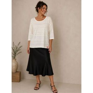 Edc By Esprit Ivory Lace Knit Tunic Top XL Boho Three Quarter Sleeve